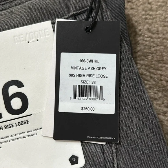 RE/DONE Originals 90s High Rise Loose in Vintage Ash Grey Jeans